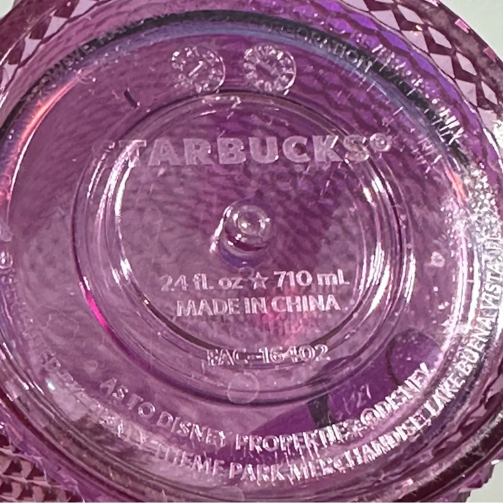 Starbucks Disney World 50th Anniversary Studded Iridescent Purple Pink Tumbler